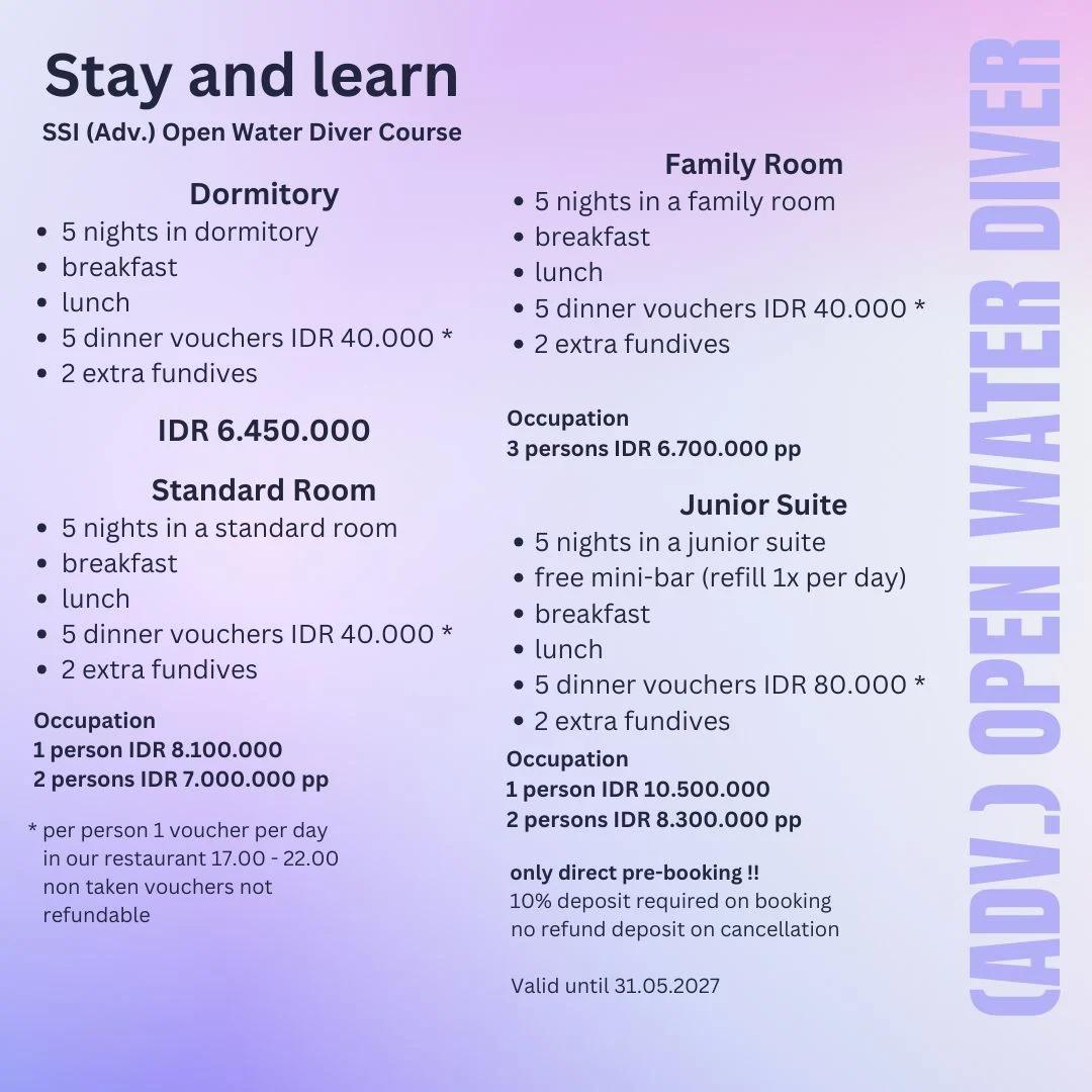 Stay & Learn — Scuba Tribe Bali accommodation and resort 1