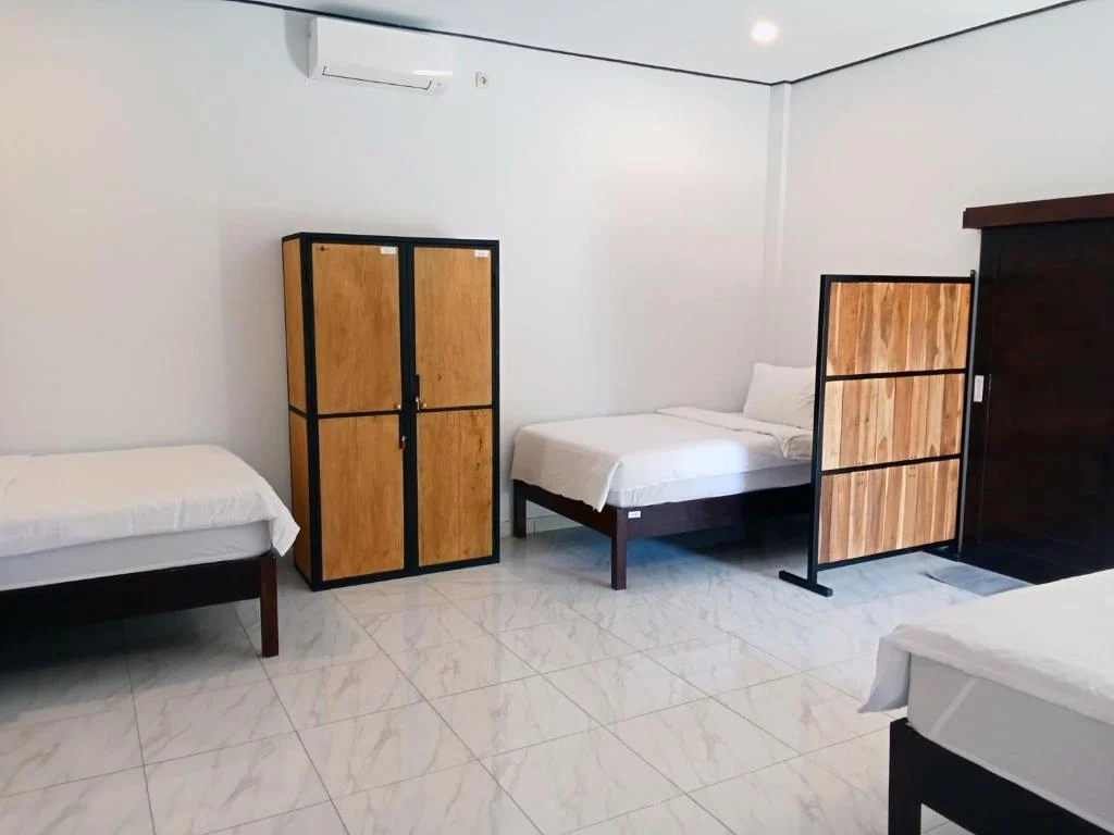 General view of the Dormitory with beds and lockers