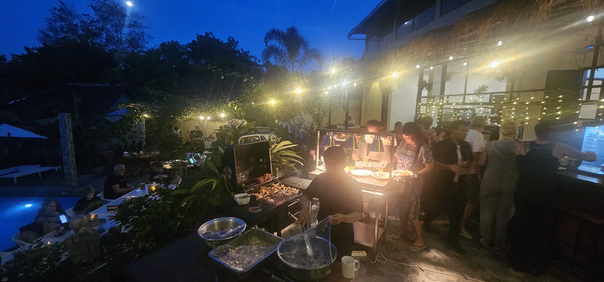 Dinner service in The Tribe's evening atmosphere