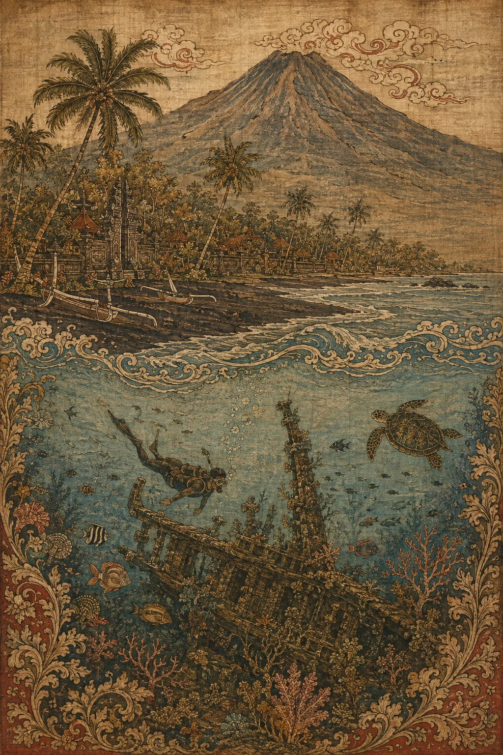 Divers exploring Tulamben